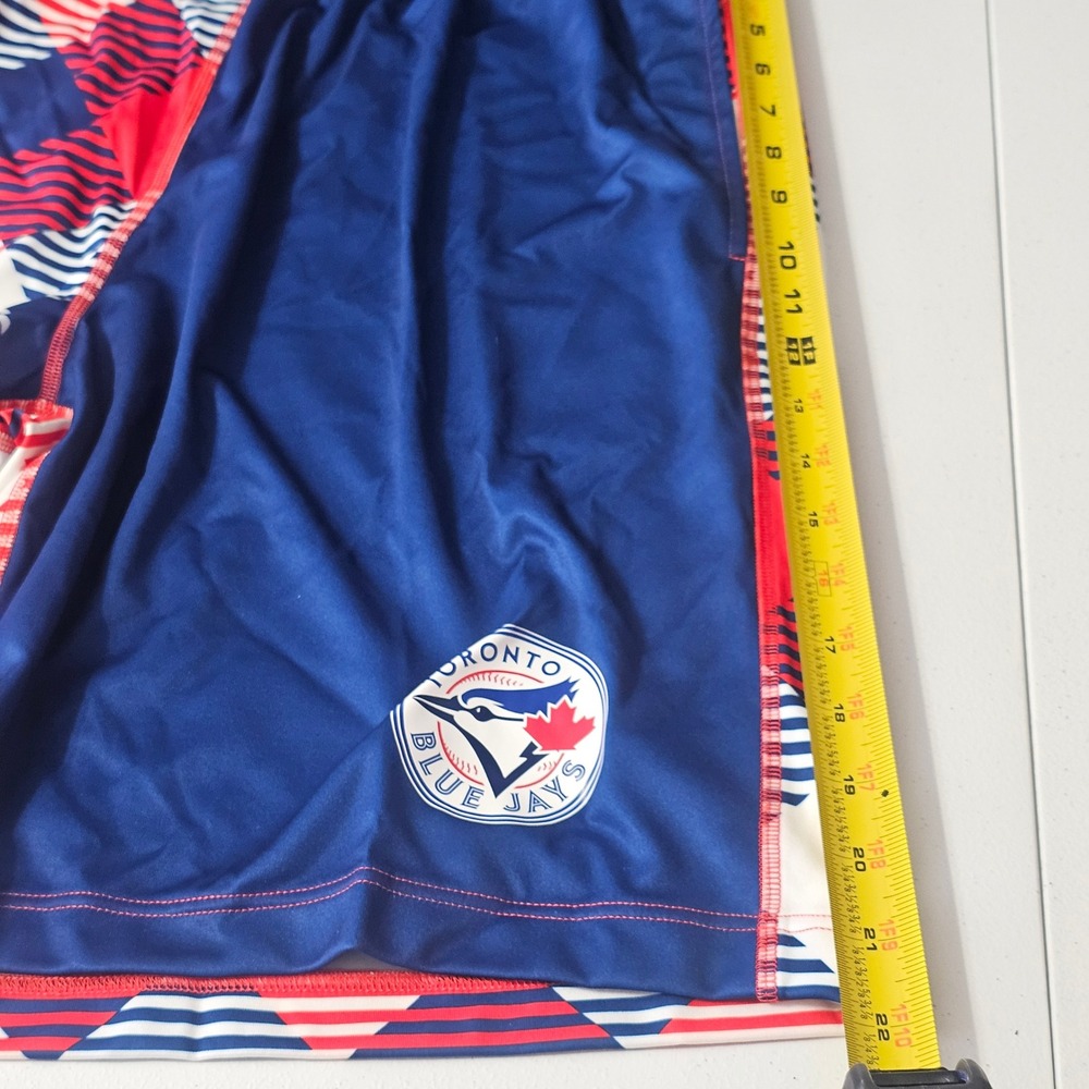 Loudmouth Toronto Blue Jays Shorts L Blue Red Geometric MLB Athletic Deadstock - Picture 9 of 13